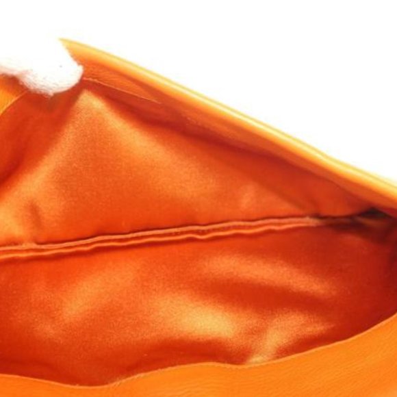 Prada Style Purse With Orange Leather Canvas Strap Messenger Bag - Picture 3 of 12